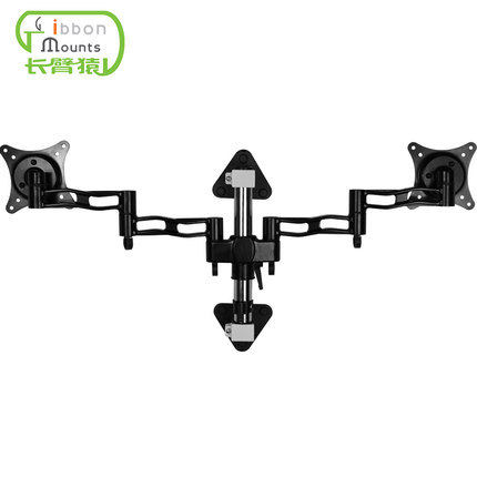 长臂猿显示器支架双屏壁挂拼接电脑D08W-300拉伸旋转升降铝合金