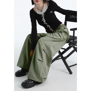 美式 子宽松阔腿长裤 风复古工装 直筒高街裤 休闲裤 LA高品质2025秋季