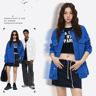 夹克衫 LA美式 宽松潮牌潮流帅气休闲工装 春秋季 重磅牛仔外套男士