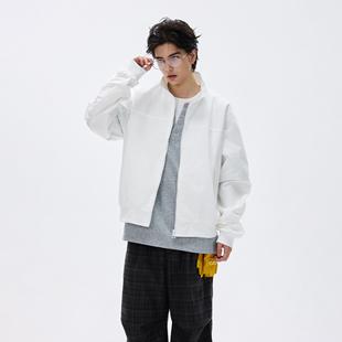 秋季 立领夹克男2025新款 纯色潮牌宽松飞行外套 通勤教练工装 LA美式