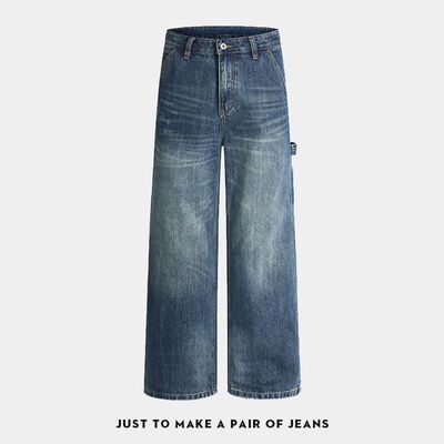 No48美式复古水洗破洞牛仔裤