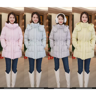 「艾薇严选」羽绒服女款90鹅绒宽松连帽收腰保暖外套YS-19098
