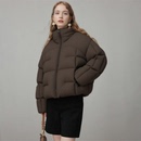 90鹅绒女立领百搭保暖外套YS 泡芙羽绒服短款 19030 大潘专享