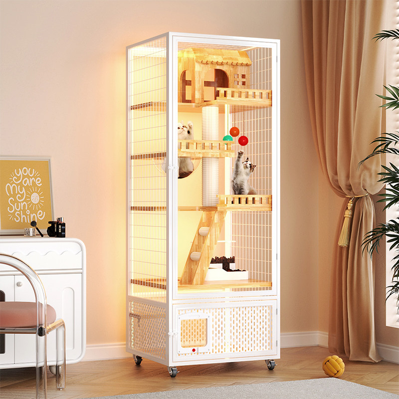 猫笼子别墅超大空间家用室内带厕所两层猫屋宠物猫舍豪华猫窝摺叠