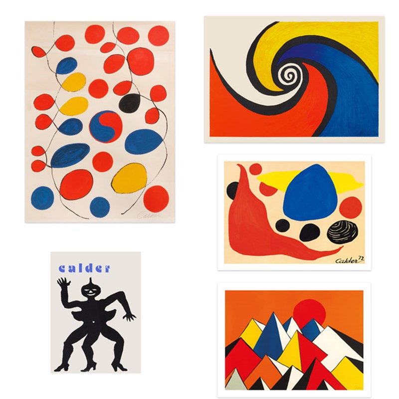 liveart 考尔德Alexander Calder  抽象色块客厅玄关装饰画