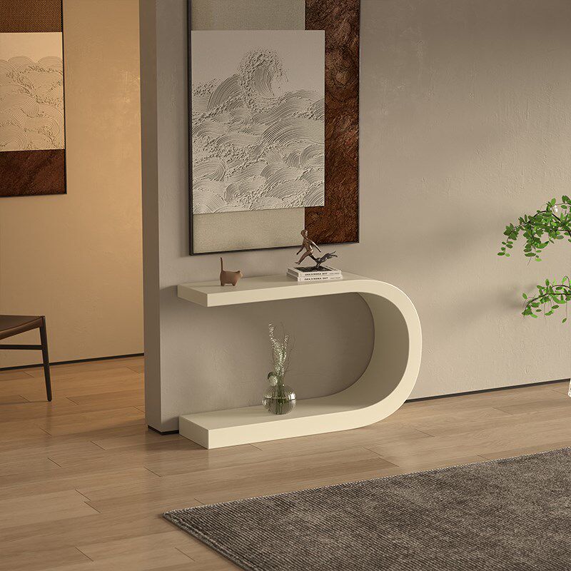 奶油风入户玄关桌客厅门厅酒店走廊靠墙艺术端景台极简玄关台条案