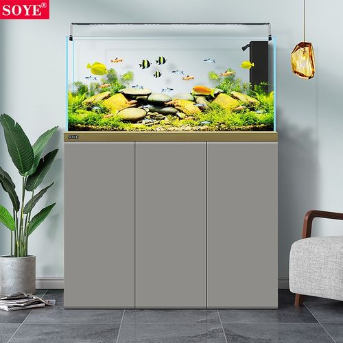 索一鱼缸造景超白生态水草客厅玻璃底滤家用落地中型大型2024新款