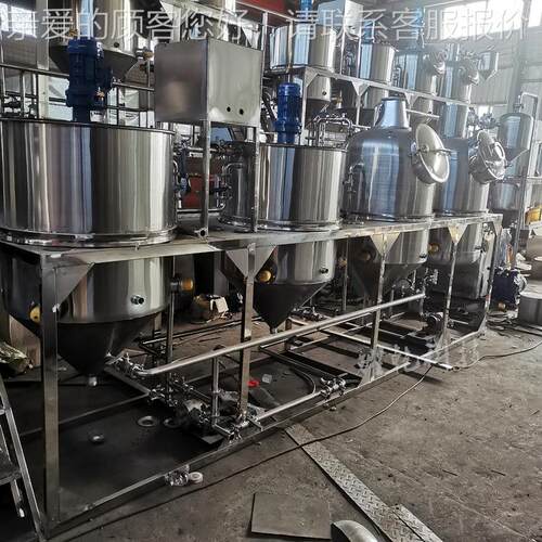 精炼茶籽油流水线C油脂标准设备 OHN 成套不锈钢榨Q油提 机炼组