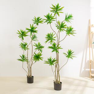跨新款北内欧风ins仿绿植百合竹落地真大境型植物室装YJ-0075饰摆