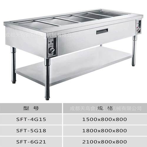 SFT-4G15用不锈钢电商热保温售饭台组装双外卖层快餐卖售台食堂盒