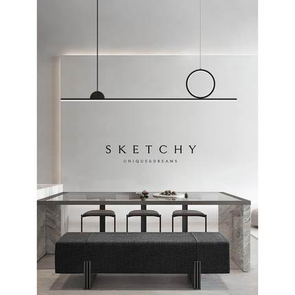 餐厅吊灯2025新款现代简约创意led护眼长条吧台餐桌岛台灯具