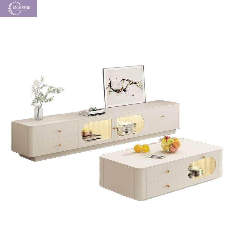 落地式轻奢卧室收纳茶几组合电视柜简约现代奶油风客厅家用小户型,3C数码配件,USB灯,淘宝优惠券,粉丝福利购,淘宝优惠卷