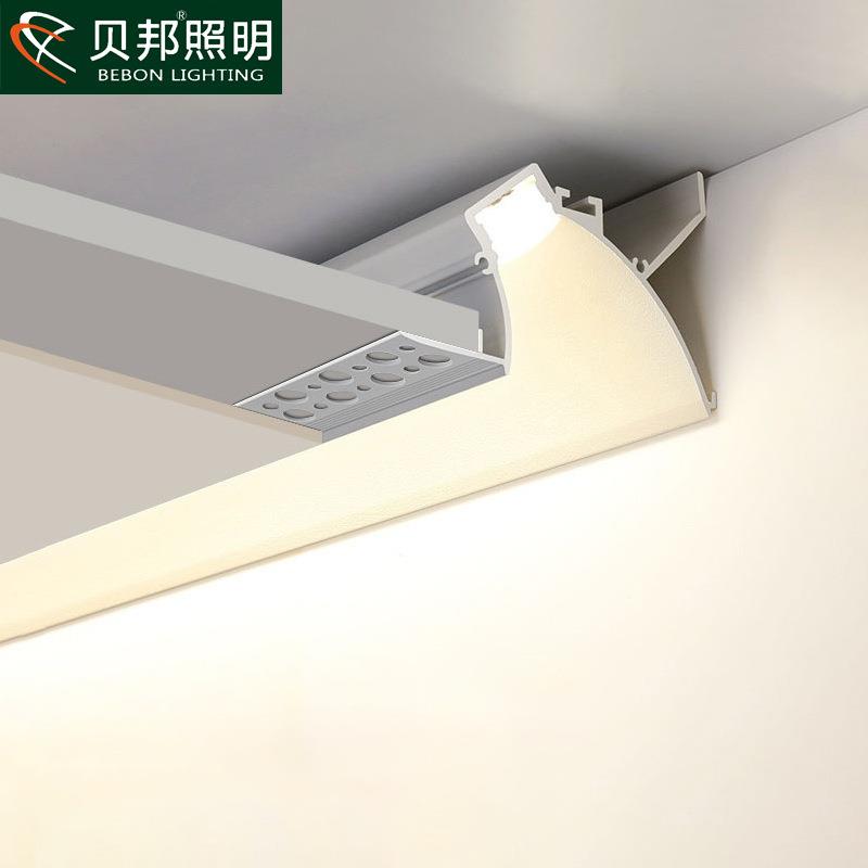 无边框led线性反光槽卧室客厅灯带线条灯无主灯走廊过道回光灯槽