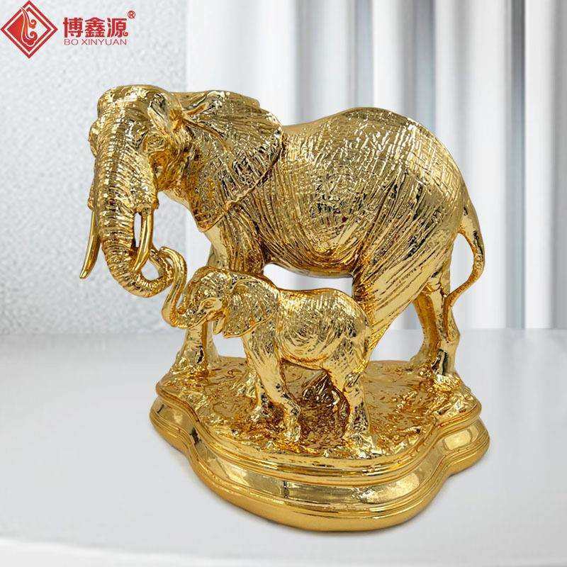 招财金色轻奢母子大象摆件招财摆件商务高档老板办公桌书柜装饰品,3C数码配件,USB灯,淘宝优惠券,粉丝福利购,淘宝优惠卷