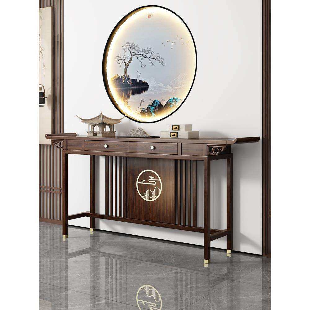 新中式玄关桌中堂条案乌金木入户靠墙客厅供桌案几轻奢实木玄关柜,3C数码配件,USB灯,淘宝优惠券,粉丝福利购,淘宝优惠卷