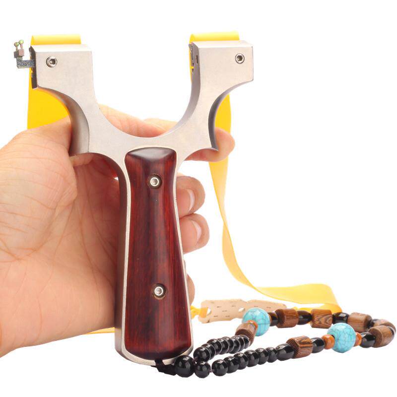 不锈钢龙齿免绑夹片方便按压上皮筋龙齿直板户外竞技紫檀手柄