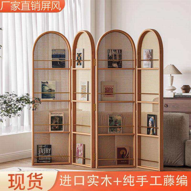 北欧藤编屏风隔断客厅实木中式办公室酒店遮挡可折叠移动玄关折屏,五金/工具,其他电线电缆,淘宝优惠券,粉丝福利购,淘宝优惠卷