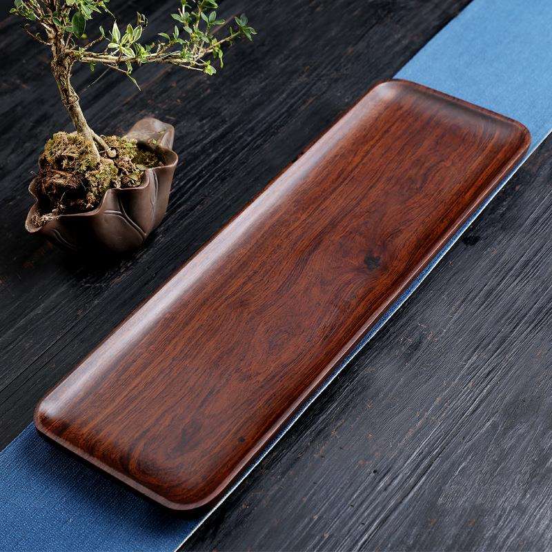 【小茶盘】黑檀木实木干泡台整块原木茶海茶台托盘家用便携小茶托