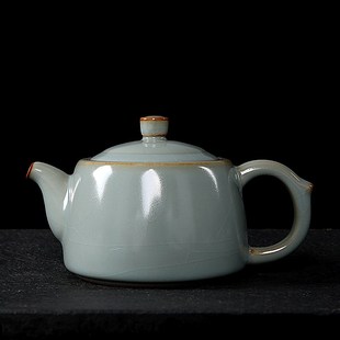 凝香阁天青汝窑茶壶陶瓷茶器开片可养家用会客功夫茶具泡茶壶单壶