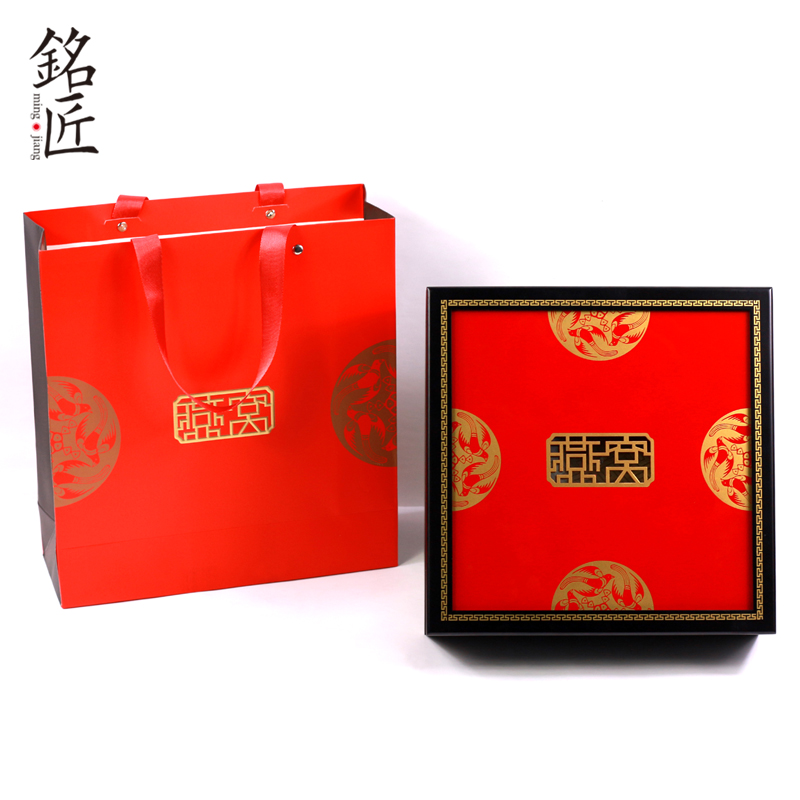 燕窝包装盒礼品盒定制燕窝塑料透明内盒燕窝木盒红色复古燕窝盒子