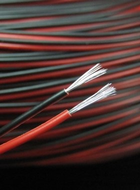 美标UL2468#26红黑并线24 22 20 18 16AWG电子线黑印白条平行排线