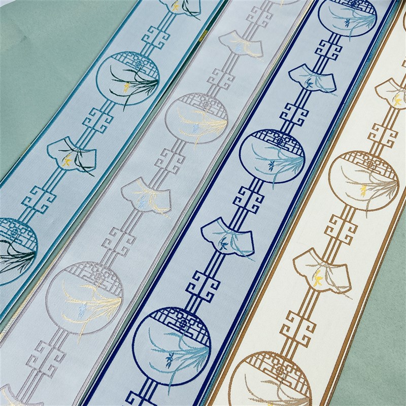 宽7CM中式窗帘坐垫沙发垫抱枕花边民族风提花织带窗帘花边辅料DIY