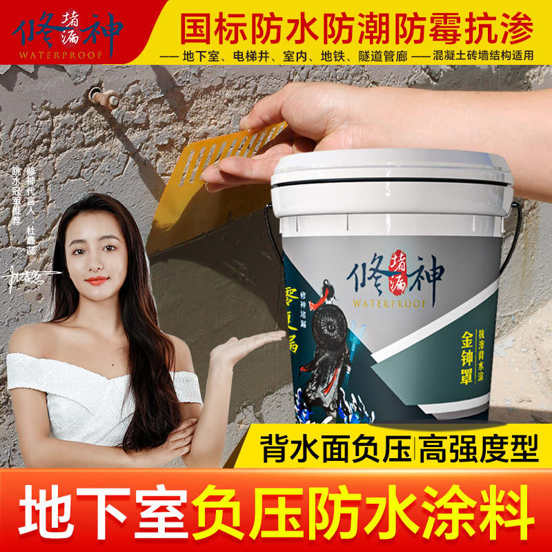 地下室负压防水涂料背水面内墙面防潮抗碱补漏刚性材料渗水堵漏胶