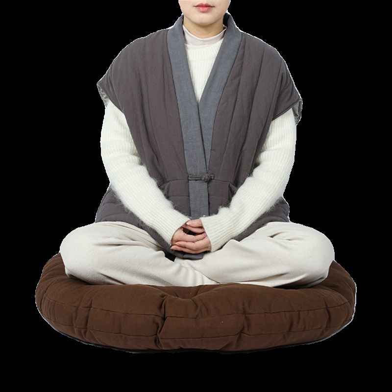 打坐垫禅修垫家用高弹棉瑜伽坐垫冥想静坐垫圆形支撑尾椎咖啡蒲团