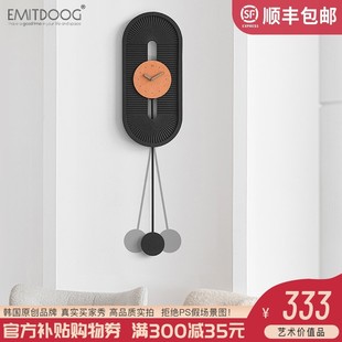 创意现代简约家用艺术背景墙面装 北欧轻奢时钟表挂钟客厅个性 饰壁