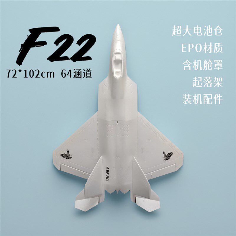 F22 64mm涵道固定翼航模猛禽 电动遥控飞机EPO战斗机飞机玩具
