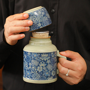 汝窑旅行茶具功夫茶具茶壶快客杯一壶一杯带便携包陶瓷泡茶杯家用