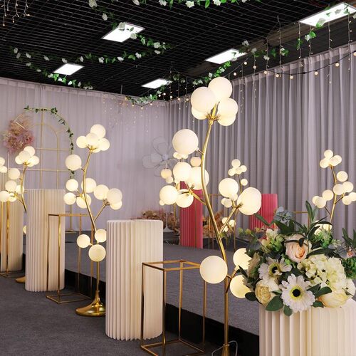 新款婚庆婚礼道具棉花树路引灯舞台橱窗布置装饰圆球发光幸福果树