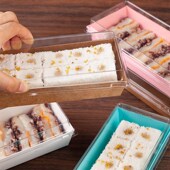 正诚米糕包装 糕点糯米糕防油防水防雾寿司西点韩糕打包盒子 盒中式