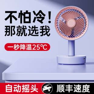 超 桌面小风扇静音小型家用学生宿舍usb充电办公室电扇桌上便携式