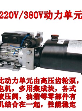 液压电机220V380V动力单元单向双向液压泵站液压泵遥控电动举升缸