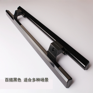 加厚玻璃门把手黑色木门拉手明装肯德基大门铝氧化拉手扶手