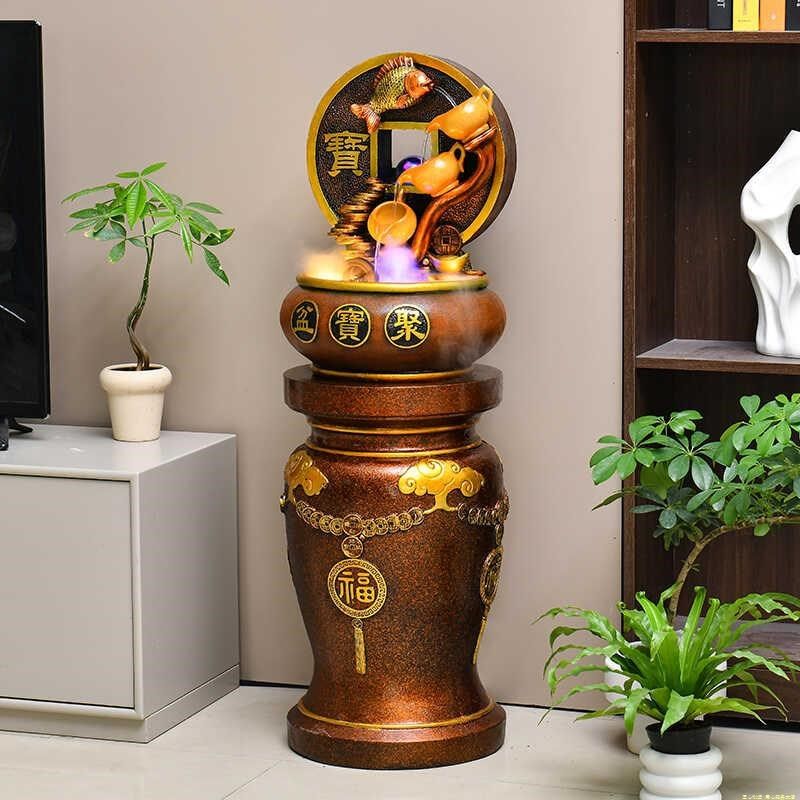 端聚宝盆流水循环水I客厅招财凤水轮办公室前台茶室桌面风,家居饰品,装饰摆件,淘宝优惠券,粉丝福利购,淘宝优惠卷