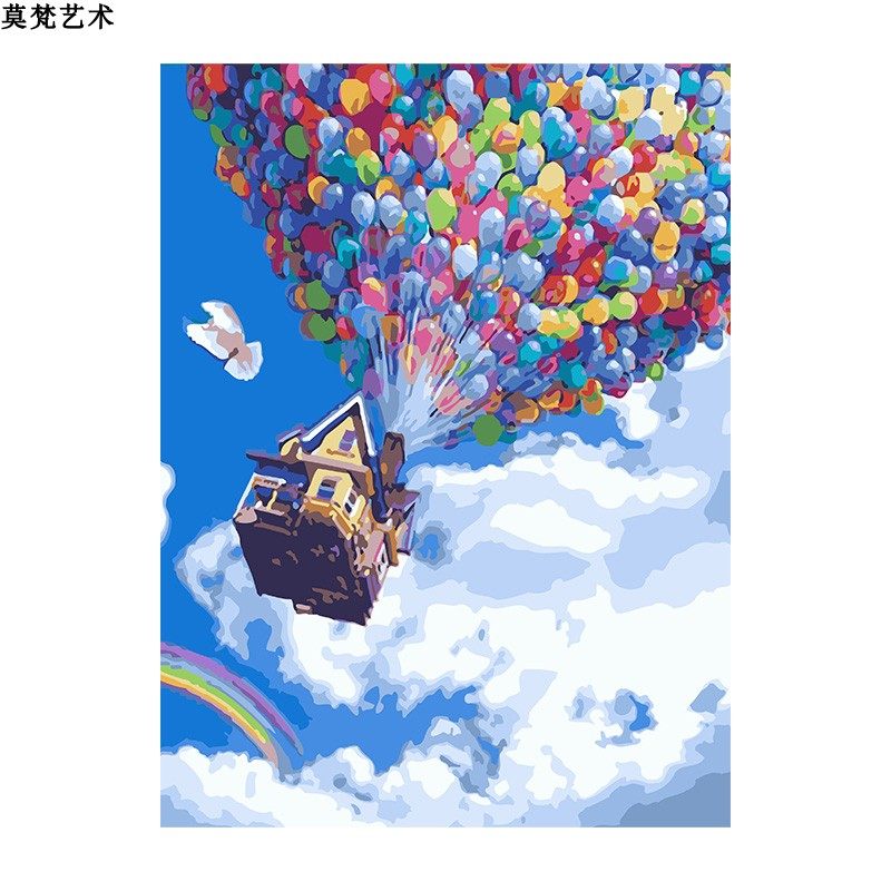 数字油画di手工填充浪漫美热气球手绘消磨时间画画涂色油彩画