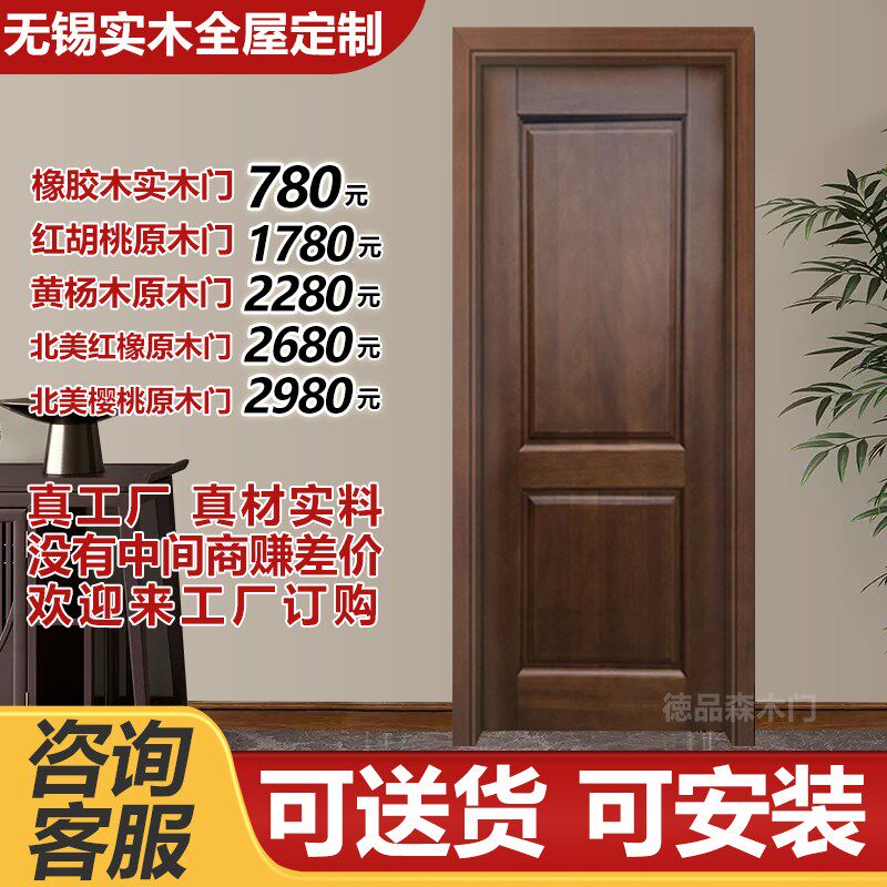 实木门胡桃木门卧室门室内门橡胶木黄杨木红橡木红樱桃烤漆门图片