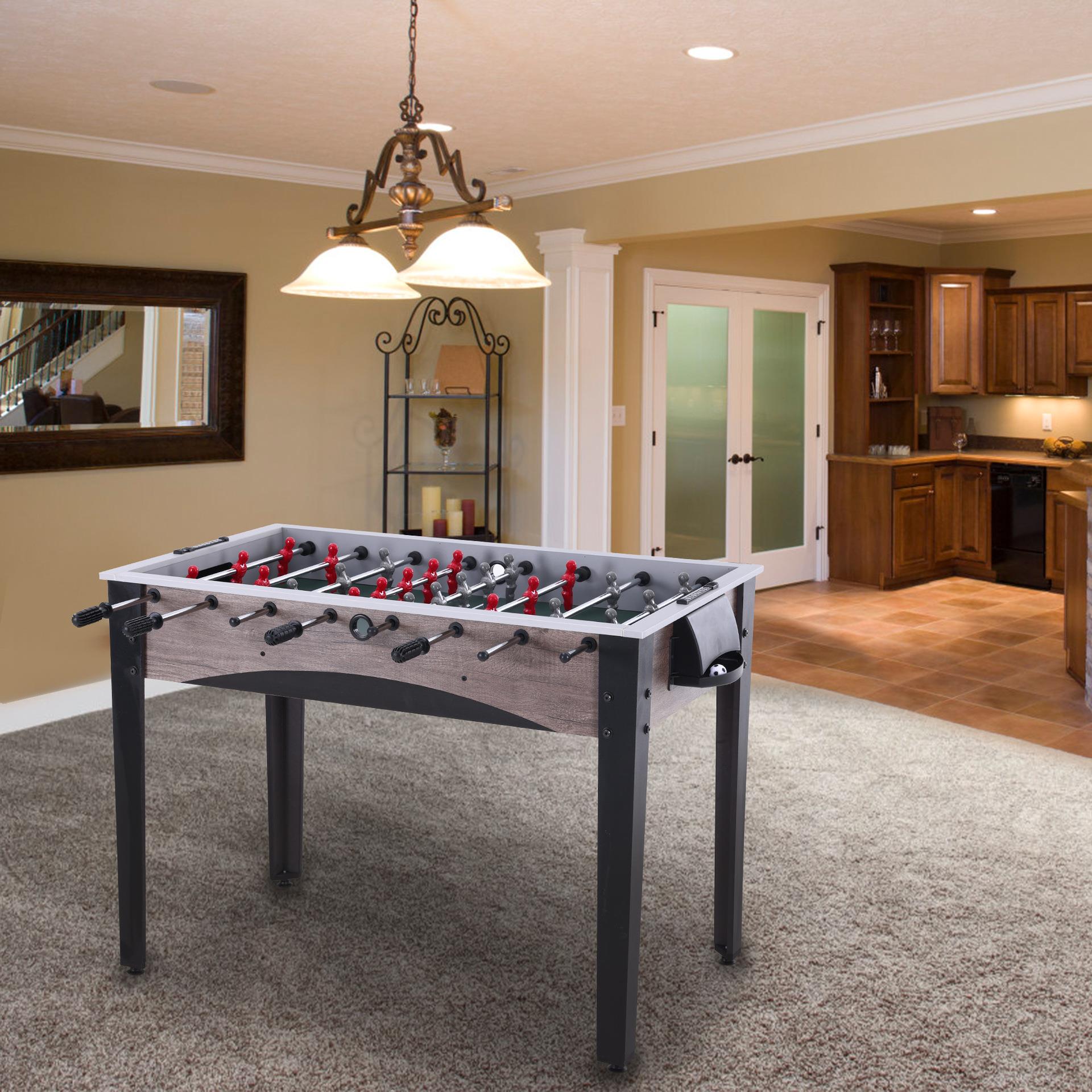 1.22米木纹色足球桌外贸热销款桌上足球亲子互动家用休闲