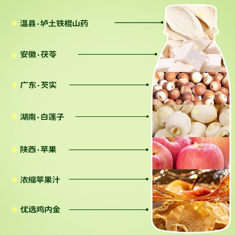 七小七水山药煮苹果四神汤免煮儿童瓶装饮料宝宝果汁夏季饮品