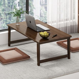 床上书桌懒人电脑桌家用卧室飘窗坐地小桌子学生宿舍学习实木炕桌