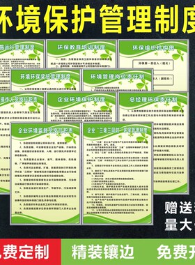 生态环境保护制度环保管理安监组织架构图企业车间岗位责任提示牌