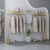 衣服陈列货架 店上墙壁挂式 服装 店展示架不锈钢钛金挂衣服架子女装