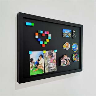 家用电表箱装饰小黑板冰箱贴展示板磁吸照片墙挂墙式翻盖双边框