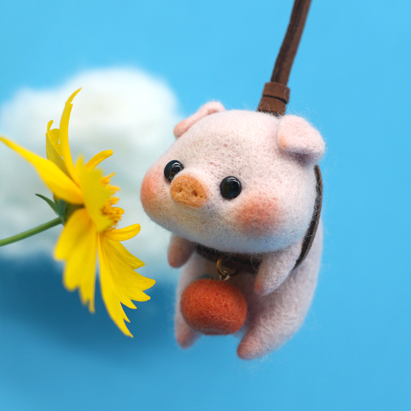 羊毛毡戳戳乐diy材料包情侣手工礼物车挂车饰玩偶摆件钥匙扣解压