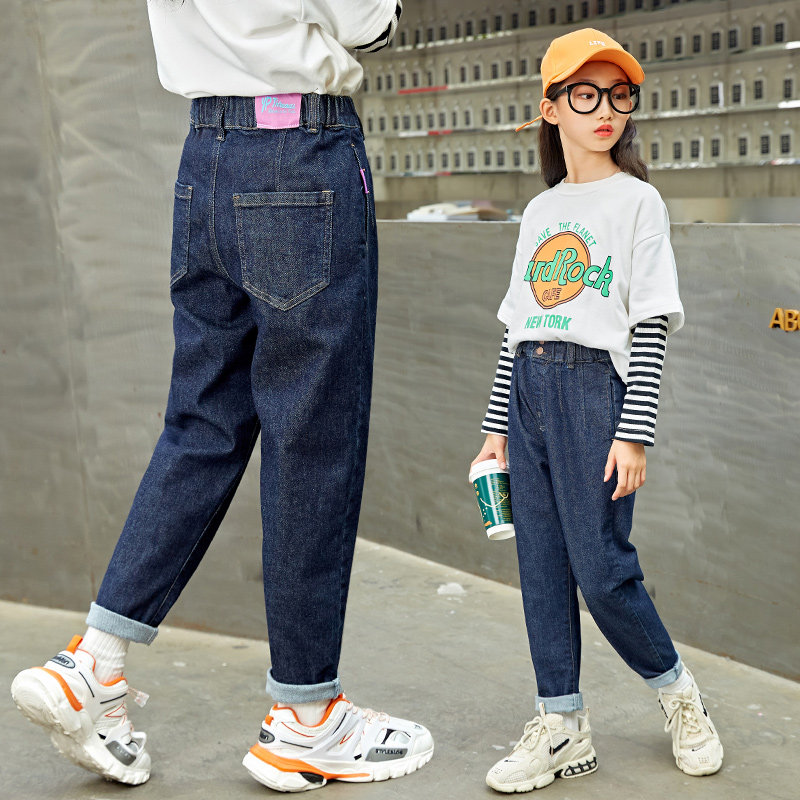 女童牛仔裤夏款2023年新款女大童夏装长裤女孩儿童春夏裤子春秋款