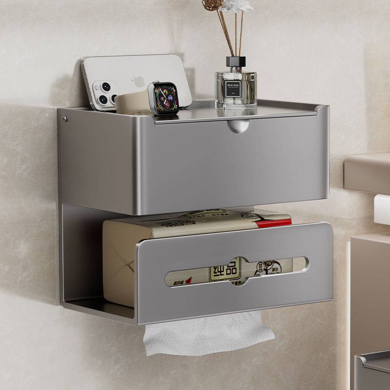 卫生间纸巾盒家用防水免打孔洗手间壁挂式卷纸架厕所卫生纸置物架