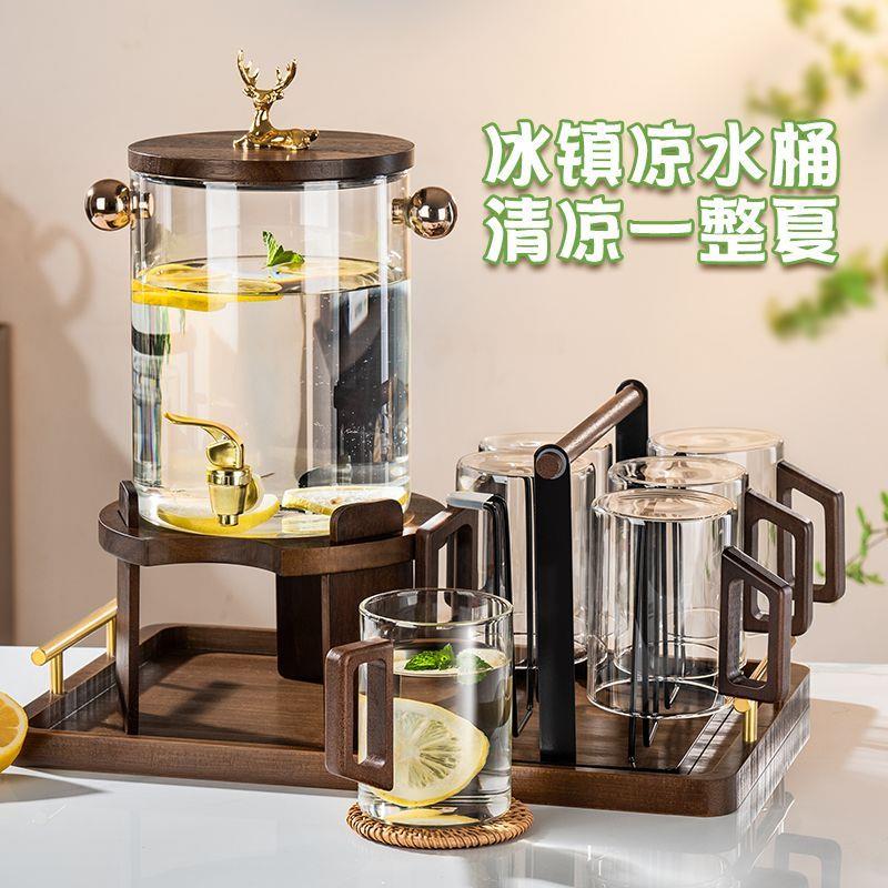 冷水壶带盖带水龙头家用果
