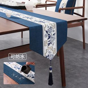 桌旗中式 禅意防水防油茶席茶布艺长条茶几桌布茶桌垫布定制 新中式
